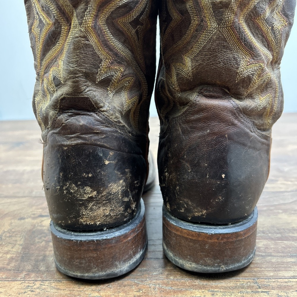 Tony Lama Men's Avett 11" Western Leather Boots-Honey Brown-Size: 8.5 D Rodeo - Picture 5 of 16